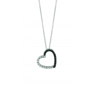Picture of Black & white diamond heart necklace