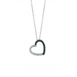 Black & white diamond heart necklace