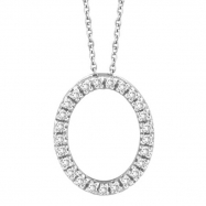 Picture of Diamond Oval Pendant Necklace White Gold