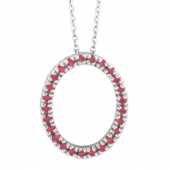 Picture of Ruby Oval Pendant Necklace White Gold