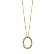 Diamond Oval Pendant Necklace Yellow Gold