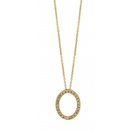 Picture of Diamond Oval Pendant Necklace Yellow Gold