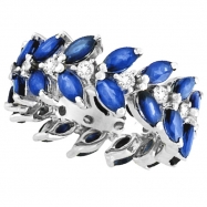 Picture of Blue Sapphire and Diamond Eternity Ring Band