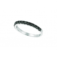 Picture of Black Diamond Stackable Ring, 14K White Gold