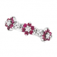 Picture of Pink Sapphire & Diamond Flower Ring (Eternity)