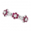 Pink Sapphire & Diamond Flower Ring (Eternity)