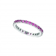Pink Sapphire Eternity Guard Ring, 14K White Gold