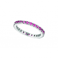 Picture of Pink Sapphire Eternity Guard Ring, 14K White Gold