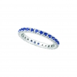 Sapphire Eternity Guard Ring, 14K White Gold