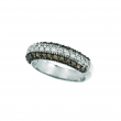 Champagne & White Diamond Fashion Ring, 14K White Gold