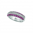 Pink Sapphire & Diamond Fashion Ring, 14K White Gold