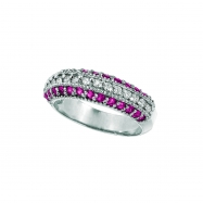 Picture of Pink Sapphire & Diamond Fashion Ring, 14K White Gold