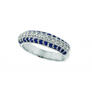 Picture of Sapphire & Diamond Fashion Ring, 14K White Gold
