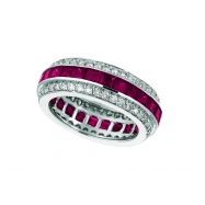 Picture of Ruby and Diamond Eternity Band Ring