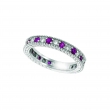Diamond and Pink Sapphire Ring Band