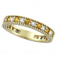 Picture of Diamond and Yellow Sapphire Ring Band