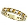 Diamond and Yellow Sapphire Ring Band