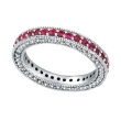 Three Sided Pink Sapphire & Diamond Eternity Band Ring