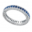 Three Sided Sapphire & Diamond Eternity Band Ring