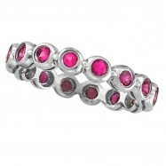 Picture of Bezel Set Eternity Pink Sapphire Ring Band