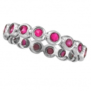 Picture of Bezel Set Eternity Pink Sapphire Ring Band