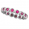 Bezel Set Eternity Pink Sapphire Ring Band
