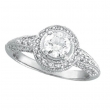 Antique Style Diamond Engagement Ring White Gold