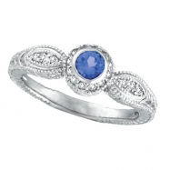 Picture of Sapphire Bezel Ring with Diamond