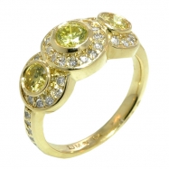 Picture of Yellow Diamond 3 stones Ring