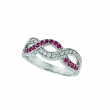 Pink sapphire & diamond twisted ring