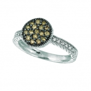 Picture of Champagne & white diamond round ring