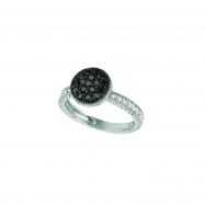 Picture of Black & white diamond round ring
