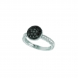 Black & white diamond round ring
