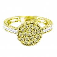 Picture of Yellow & white diamond round ring