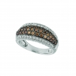 Champagne & white diamond pave ring