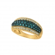 Blue & white diamond pave ring