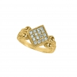 Diamond square shape ring