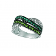 Picture of Green , blue & white diamond ring