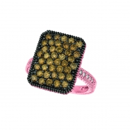 Picture of Champagne & white diamond rectangular ring