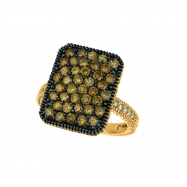 Picture of Champagne & white diamond rectangular ring