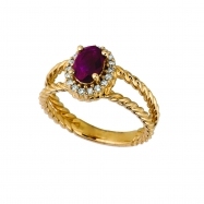 Picture of Emerald & diamond oval ring