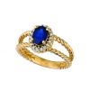 Sapphire & diamond oval ring