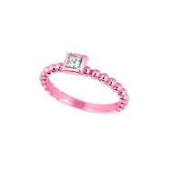 Picture of Princess cut diamond bezel set ring