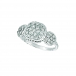 Diamond square& round shape ring