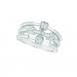 Diamond square & pear shape ring