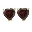 HEART SHAPE DARK RED GARNET PRONG SET STUDS