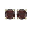 ROUND DARK RED GARNET STUDS