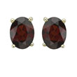 OVAL SHAPE GARNET PRONG SET STUDS