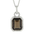 14K White Gold Topaz & Diamond Necklace