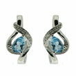 Blue Topaz Diamond Earrings